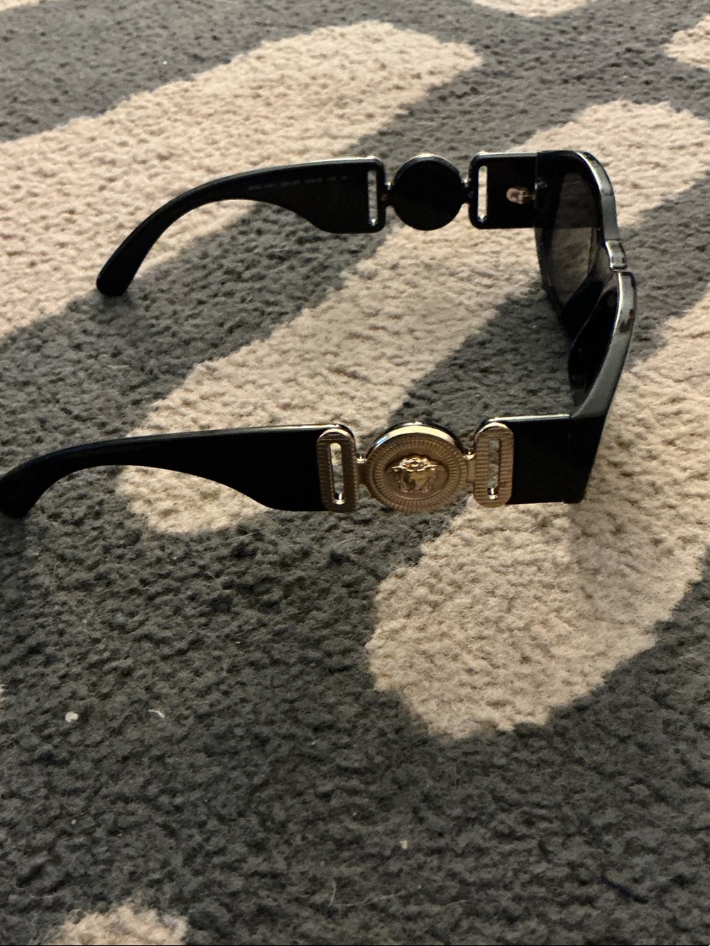 Versace Black Sunglasses with Gold Medallion Temples - Picture 3 of 4